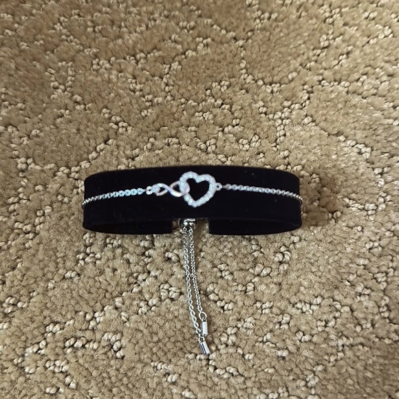 Swarovski Silver Crystal Heart Infinity Bracelet
